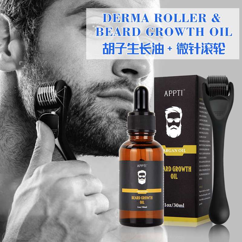 Beard Oil Growth with Biotin & Natural Extracts - Microneedle Roller Compatible